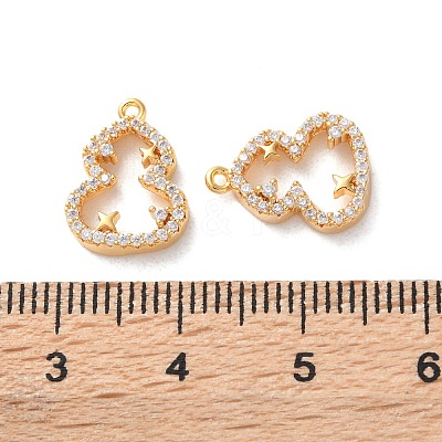Brass Micro Pave Clear Cubic Zirconia Pendants KK-L221-003G-1
