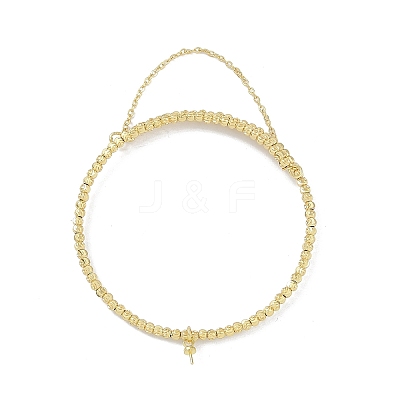 Brass Adjustable Beaded Bracelets Making KK-U020-19G-1