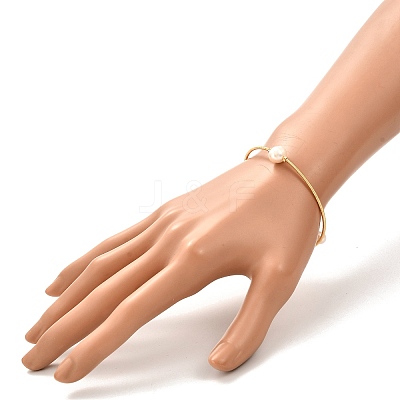 Natural Pearl Beads Bangle for Girl Women BJEW-JB06853-1