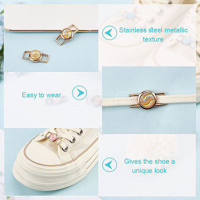 Alloy & Resin Shoelace Charms FIND-CP0002-94E-1