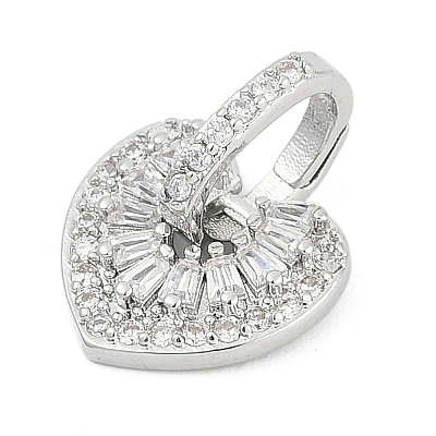 Brass Micro Pave Clear Cubic Zirconia Pendants KK-G522-53P-01-1