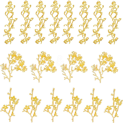 24Pcs 3 Style Electroplated Alloy Rhinestone Settings PALLOY-BC0002-20-1