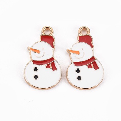 Golden Plated Alloy Enamel Pendants X-ENAM-T009-92-RS-1