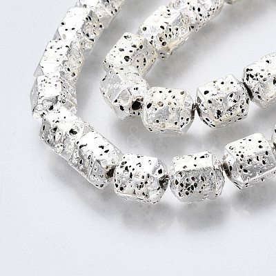 Electroplated Natural Lava Rock Beads Strands G-T114-65S-1