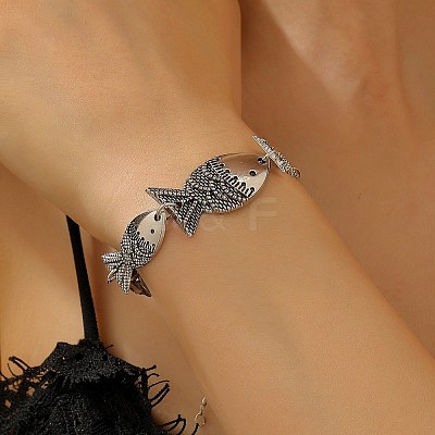 Alloy Link Chain Bracelets for Women BJEW-C133-01AS-1
