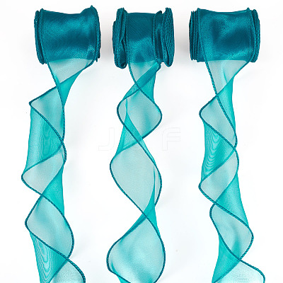 3 Rolls Polyester Organza Ribbons SRIB-TA0001-25-1