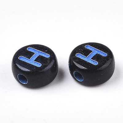 Opaque Black Acrylic Beads MACR-N008-17H-1