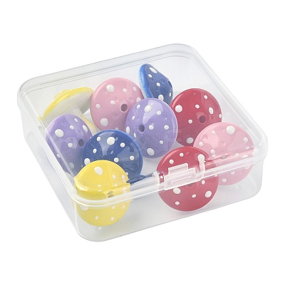 10Pcs 5 Colors Opaque Acrylic Beads MACR-FS0002-44-1