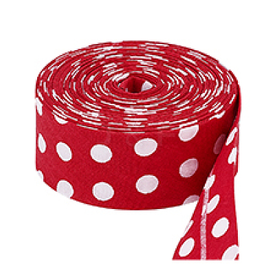 Polka Dot Printed Polyester Double Fold Bias Tape OCOR-WH0036-34B-1