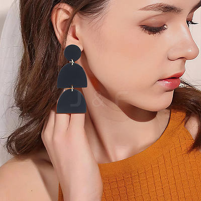 3 Pairs 3 Style Polymer Clay Dangle Stud Earrings with 316 Surgical Stainless Steel Pins EJEW-AN0004-28-1