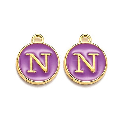 Golden Plated Alloy Enamel Charms LS-ENAM-Q437-12N-1