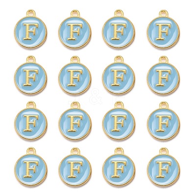 Golden Plated Alloy Enamel Charms ENAM-S118-04F-1