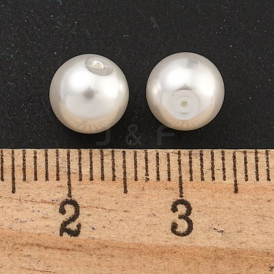 Baking Paint Pearlized Glass Pearl Round Beads HY-S004-01E-1