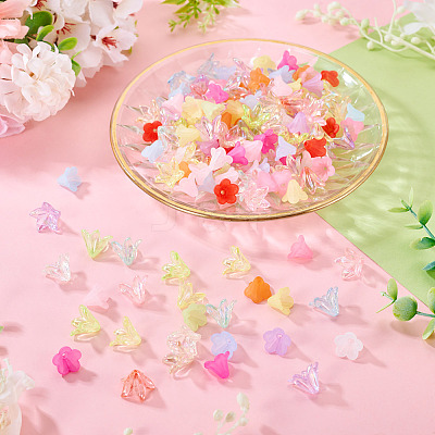 200Pcs 2 Styles Transparent & Frosted Acrylic Beads OACR-TA0004-72A-1