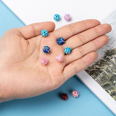 Resin Rhinestone Beads RESI-M019-10mm-M-1