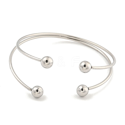Non-Tarnish 304 Stainless Steel Wrap Cuff Bangle for Women BJEW-P331-17P-1