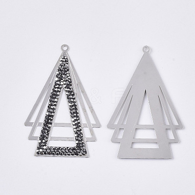 Brass Rhinestone Pendants KK-N215-03P-1