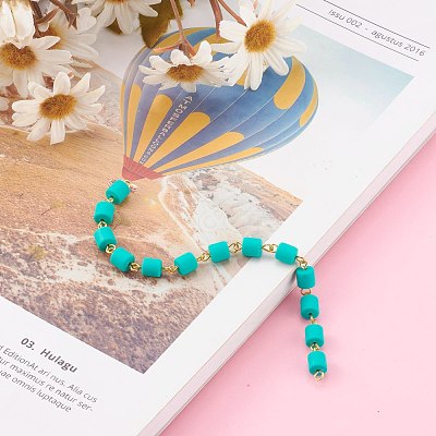 Handmade Polymer Clay Beaded Chain AJEW-JB00926-06-1