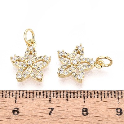 Brass Micro Pave Cubic Zirconia Pendants KK-T071-97G-1