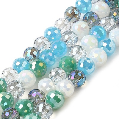 Electroplate Glass Beads Strands X-EGLA-C007-01D-1