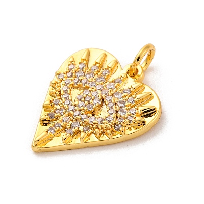 Brass Micro Pave Cubic Zirconia Pendants KK-U033-07G-01-1