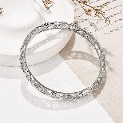 Brass Bangles for Women BJEW-D313-03P-1
