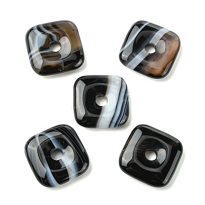 Natural Banded Agate Pendants GG-D003-B02-09-1