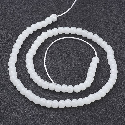 Imitation Jade Glass Beads Strands X-GMR4mmC26-1