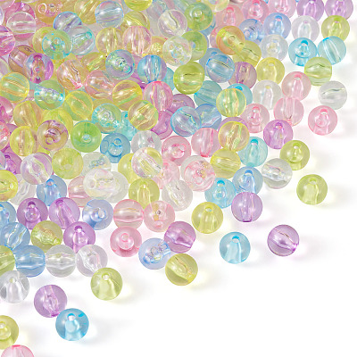 560Pcs 7 Colors Transparent Acrylic Beads MACR-CW0001-10-1