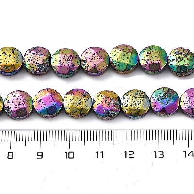 Electroplated Natural Lava Rock Beads Strands G-A256-F01-01J-1