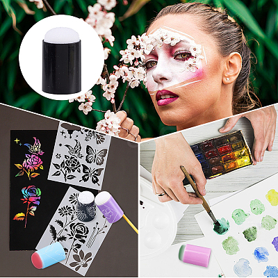 60Pcs 6 Colors Plastic Finger Sponge Daubers for Painting AJEW-CP0011-11-1