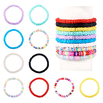 Polymer Clay Beads Bracelets BJEW-TAC0032-1
