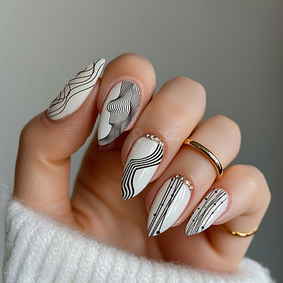 Stainless Steel DIY Nail Art Templates MRMJ-WH0092-030-1