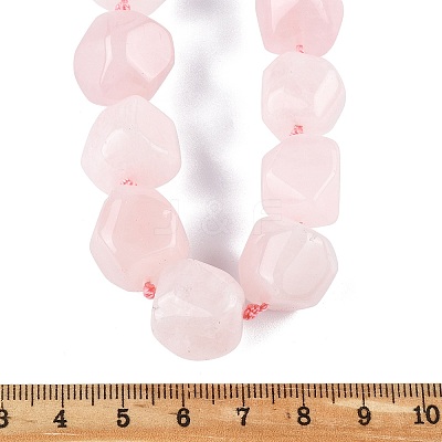 Natural Rose Quartz Nuggets Beaded Necklaces for Women Men NJEW-K388-01A-1