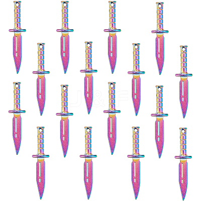 24Pcs Rainbow Color Alloy Pendants FIND-SC0009-60-1