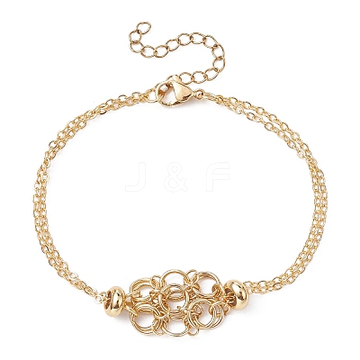 Brass Macrame Pouch Braided Gemstone Holder Bracelet Making BJEW-JB09645-01-1