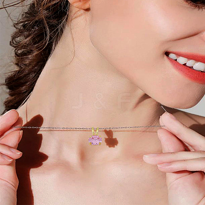 4Pcs Brass Micro Pave Cubic Zirconia Pendants KK-LP0002-12-1
