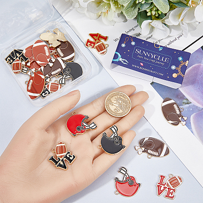 24Pcs 6 Style Alloy Enamel Pendants FIND-SC0009-07-1
