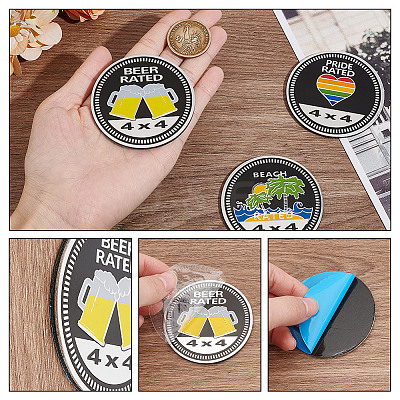 3Pcs 3 Styles Round Aluminum Car Decorative Stickers DIY-UN0005-42-1