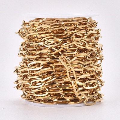 Ion Plating(IP) 304 Stainless Steel Paperclip Chains CHS-F009-02B-G-1