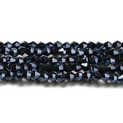 Transparent Electroplate Glass Beads Strands GLAA-F029-3mm-C02-1