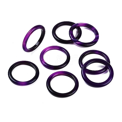 Dyed & Heated Natural Agate Finger Rings for Women RJEW-Z075-01M-1