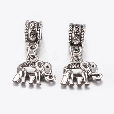 Tibetan Style Alloy European Dangle Charms PALLOY-F199-31AS-1