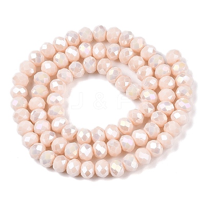 Electroplate Glass Beads Strands X-EGLA-A044-P6mm-B05-1