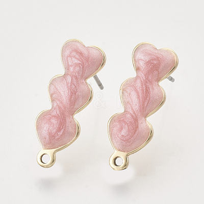 Iron Enamel Stud Earring Findings IFIN-N003-08C-1