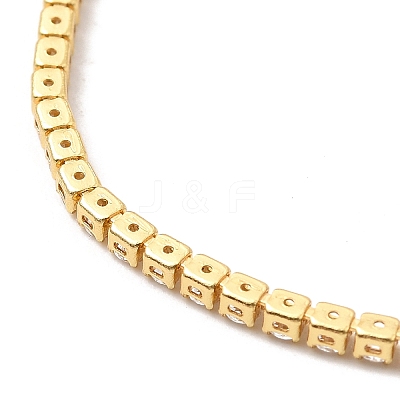 Adjustable Rack Plating Brass Cubic Zirconia Chain Bracelets BJEW-A132-01G-1