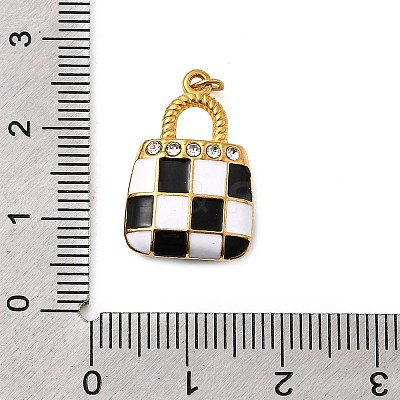 304 Stainless Steel Enamel Pendants STAS-B097-11G-1
