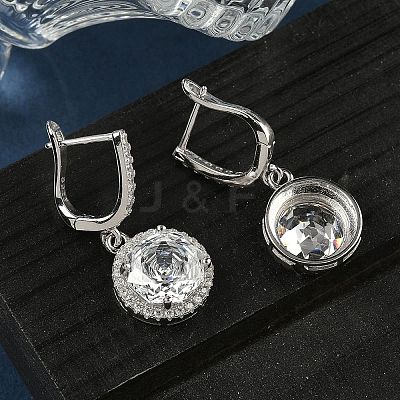 925 Sterling Silver Micro Pave Cubic Zirconia Hoop Earrings EJEW-B147-01A-01-1