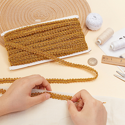 Sparkle Braided Polyester Lace Trim OCOR-WH0079-24A-1
