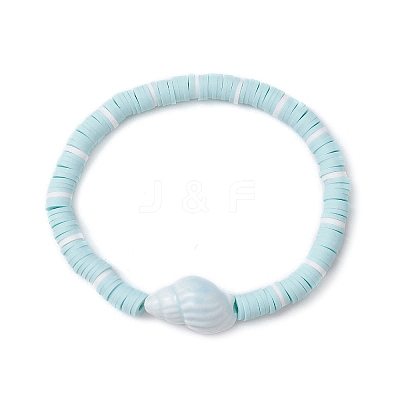 3Pcs 3 Styles Flat Round Handmade Polymer Clay Heishi Beads Beaded Stretch Bracelets BJEW-JB11711-1